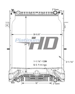 Freightliner Plastic / Aluminum Radiator (With Framework)