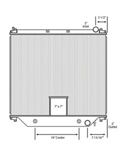 Freightliner Copper / Brass Radiator (With Oil Cooler) (With PTO)