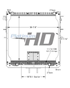 Freightliner-Western Star Plastic / Aluminum Radiator (With Oil Cooler) (With PTO) (With Framework)