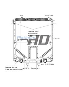 Freightliner Plastic / Aluminum Radiator (With Oil Cooler) (With Framework) (With PTO)