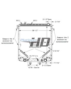 Freightliner Plastic / Aluminum Radiator (With Oil Cooler) (With Framework)