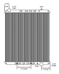 Freightliner Copper / Brass Radiator (With Oil Cooler)