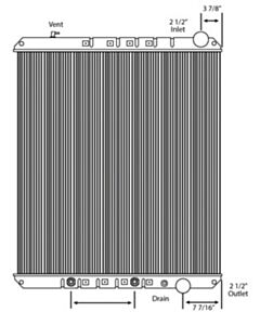 Freightliner Copper / Brass Radiator (With Oil Cooler) (4 Row High Efficiency Core)
