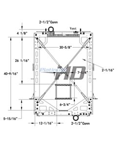 Kenworth-Peterbilt Plastic / Aluminum Radiator (With Framework)