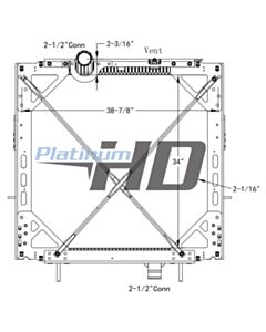 Kenworth, Peterbilt Plastic / Aluminum Radiator (With Framework)
