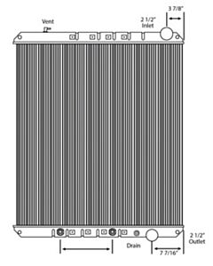 Freightliner Copper / Brass Radiator (With Oil Cooler) (3 Row Standard Core)