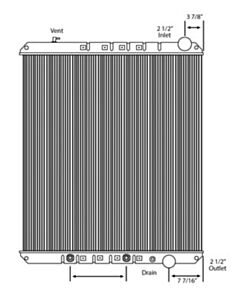 Freightliner Copper / Brass Radiator ( With Oil Cooler) (3 Row High Efficiency Core)