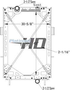 Kenworth Plastic / Aluminum Radiator (With Framework)