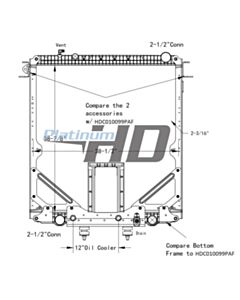 Freightliner Plastic / Aluminum Radiator (With Oil Cooler) (With PTO) (With Framework)