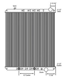 Freightliner Copper / Brass Radiator (With Oil Cooler)