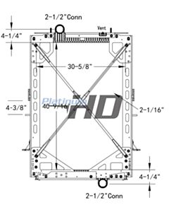 Kenworth-Peterbilt Plastic Aluminum Radiator (With Framework)