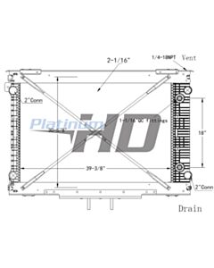 Freightliner Plastic / Aluminum Radiator (With Oil Cooler) (With Framework)