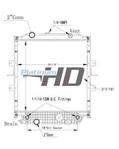 Bluebird Bus Plastic / Aluminum Radiator (With Framework)