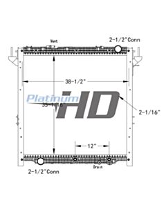 Freightliner Plastic / Aluminum Radiator (With Oil Cooler) (With Framework)