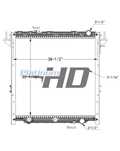 Freightliner, Western Star Plastic / Aluminum Radiator (Without Oil Cooler) (With Framework)