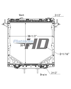 Freightliner, Western Star Plastic / Aluminum Radiator (Without Oil Cooler) (With Framework)