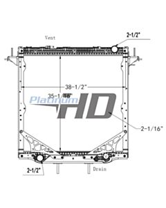 Freightliner, Western Star Plastic / Aluminum Radiator (Without Oil Cooler) (With Framework)