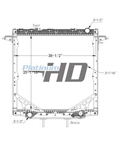 Freightliner, Western Star Plastic / Aluminum Radiator (Without Oil Cooler) (With Framework)