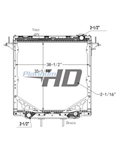 Freightliner, Western Star Plastic / Aluminum Radiator (Without Oil Cooler) (With Framework)
