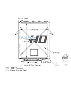 Mack-Volvo Plastic / Aluminum Radiator (With Horizontal Bottom Mounts)