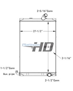 Mack All Aluminum Radiator (Without Framework) (Without Oil Cooler)