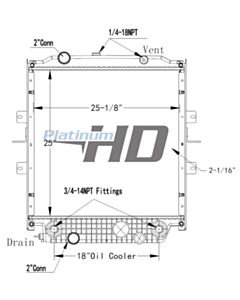 Bluebird Bus Plastic / Aluminum Radiator