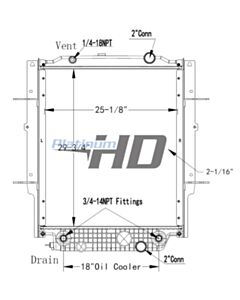 Bluebird Bus Plastic / Aluminum Radiator (With Framework)