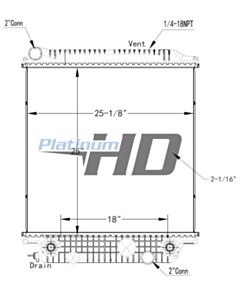 Mack Plastic / Aluminum Radiator (With Oil Cooler)