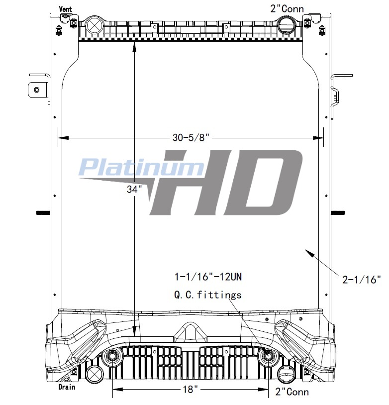 Freightliner Plastic / Aluminum Radiator (With Framework)