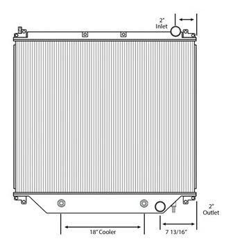 Freightliner Copper / Brass Radiator (With Oil Cooler)