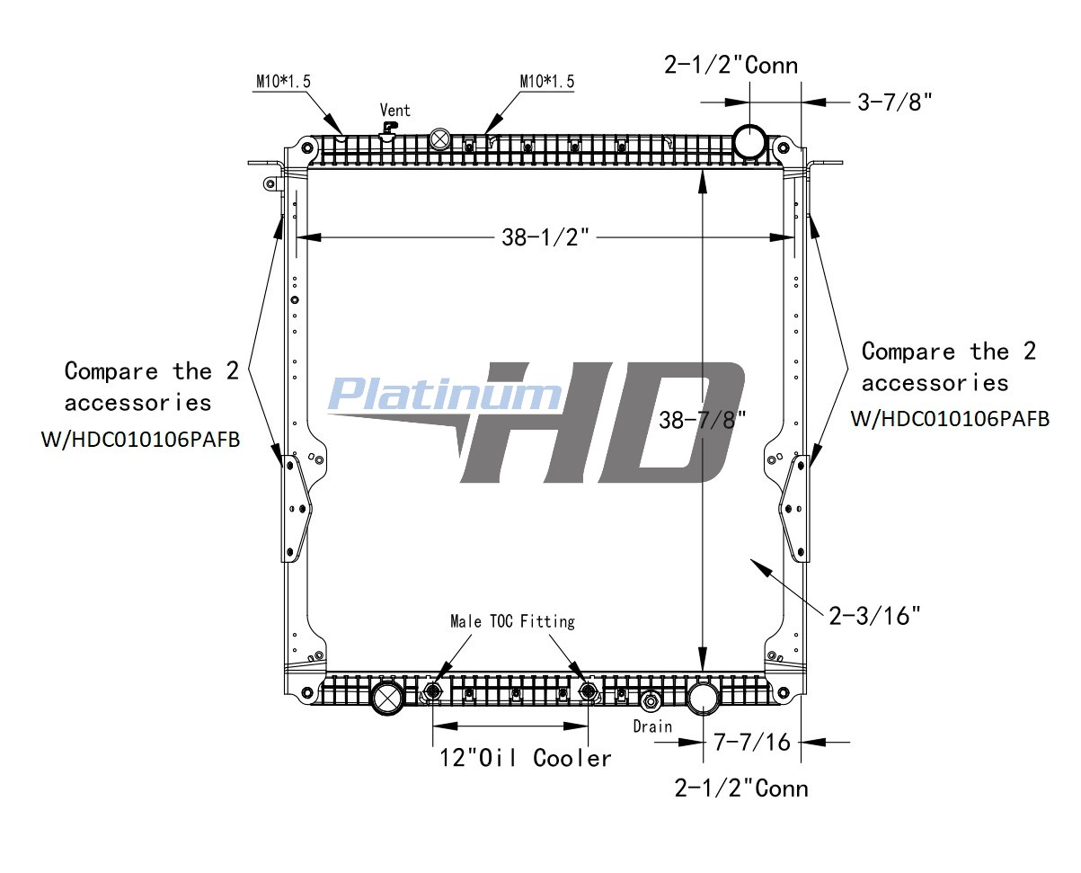 Freightliner Plastic / Aluminum Radiator (With Oil Cooler) (With Framework)