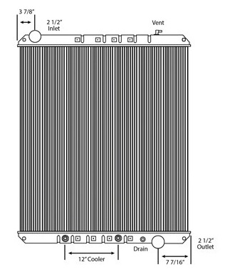 Freightliner Copper / Brass Radiator (With Oil Cooler)