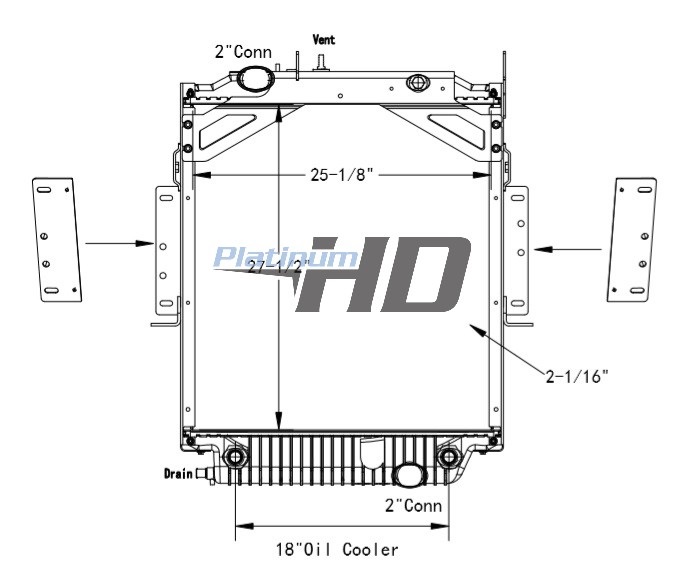 Freightliner Plastic / Aluminum Radiator (With Framework)