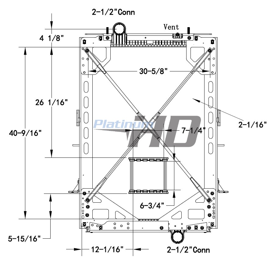 Kenworth-Peterbilt Plastic / Aluminum Radiator (With Framework)