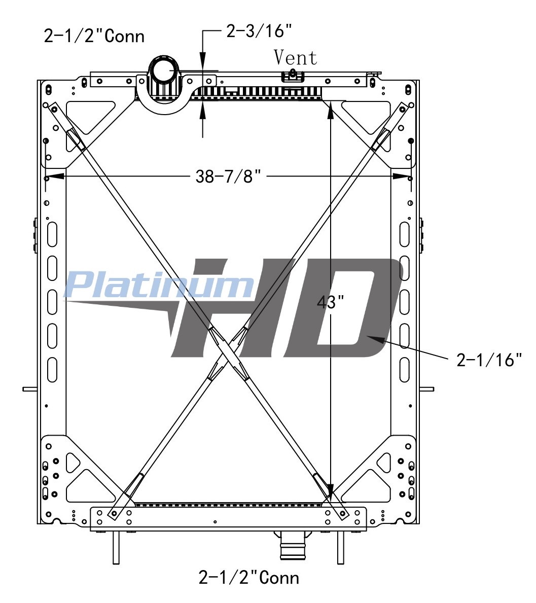 Kenworth-Peterbilt Plastic Aluminum Radiator (With Framework)