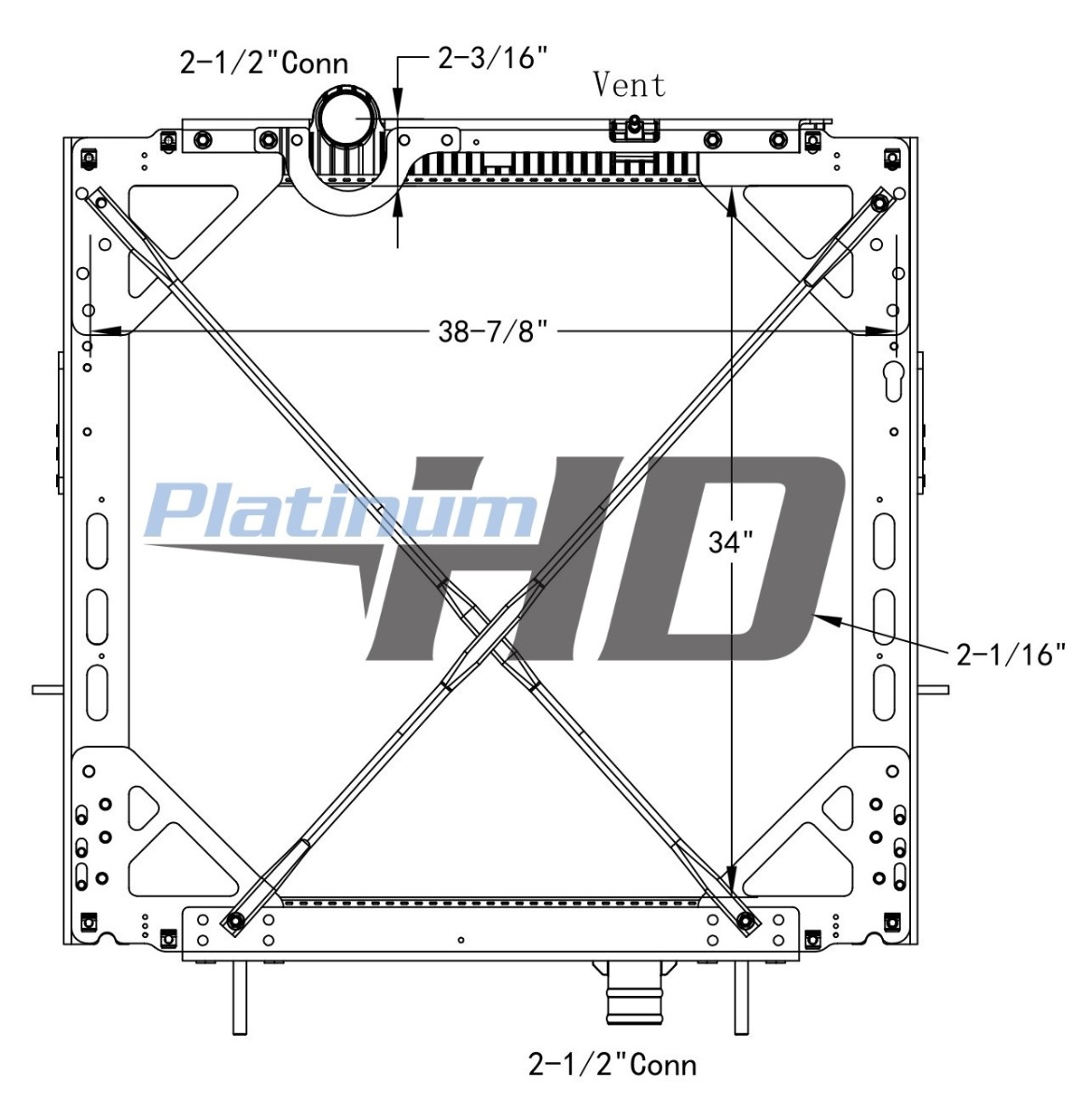 Kenworth-Peterbilt Plastic / Aluminum Radiator (With Framework)