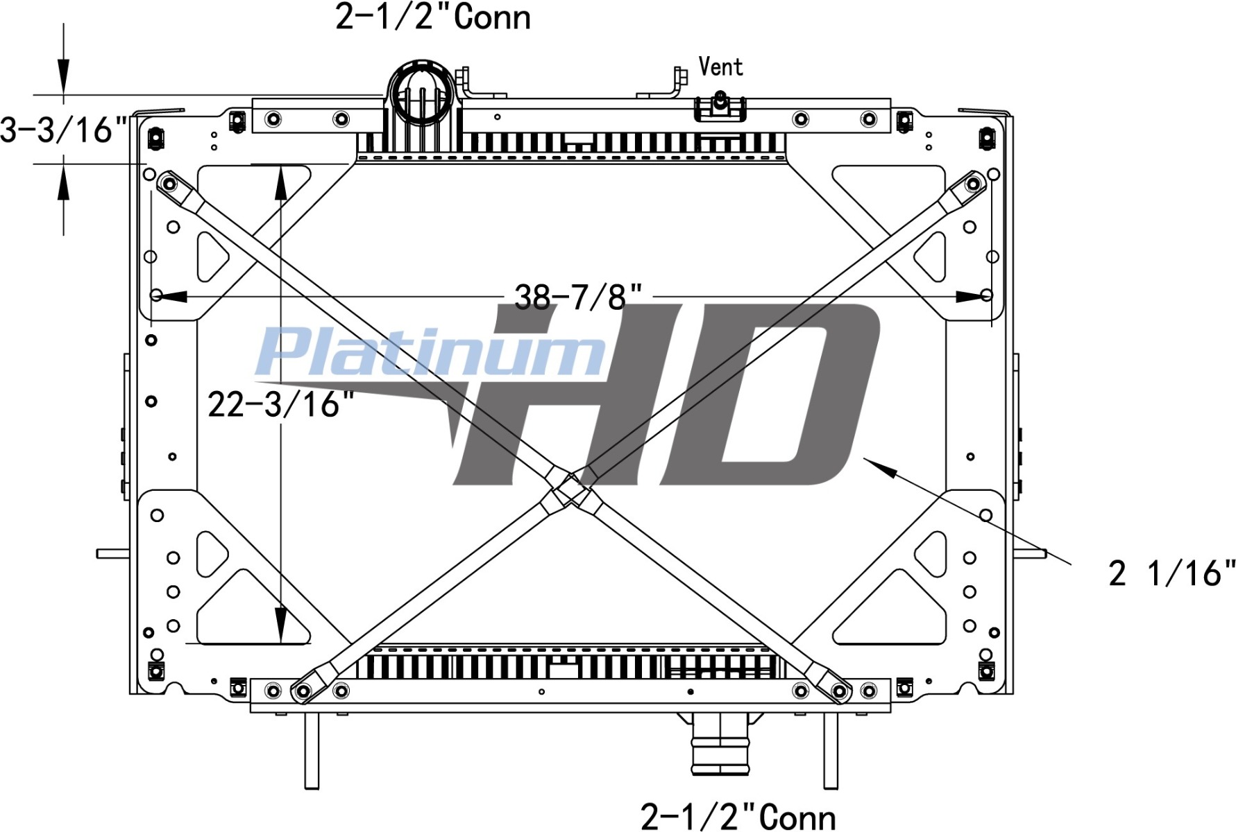 Peterbilt-Kenworth Plastic / Aluminum Radiator (With Framework)