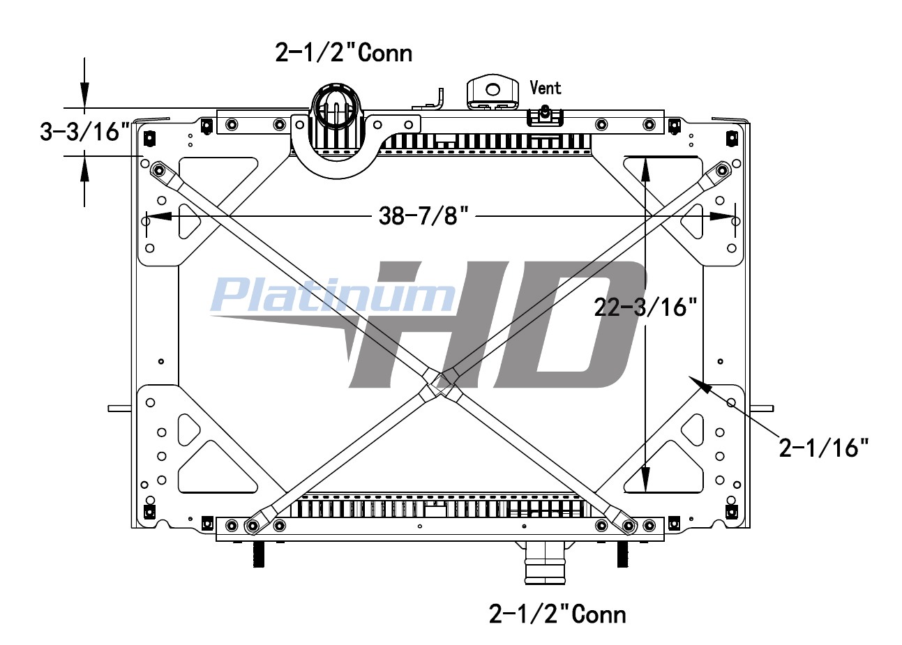 Kenworth-Peterbilt Plastic / Aluminum Radiator (With Framework)