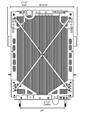 Kenworth Copper / Brass Radiator (With Framework)