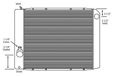 Ford / International All Aluminum Radiator (Without Oil Cooler)