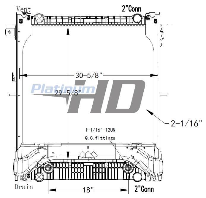 Freightliner Plastic / Aluminum Radiator (With Framework)