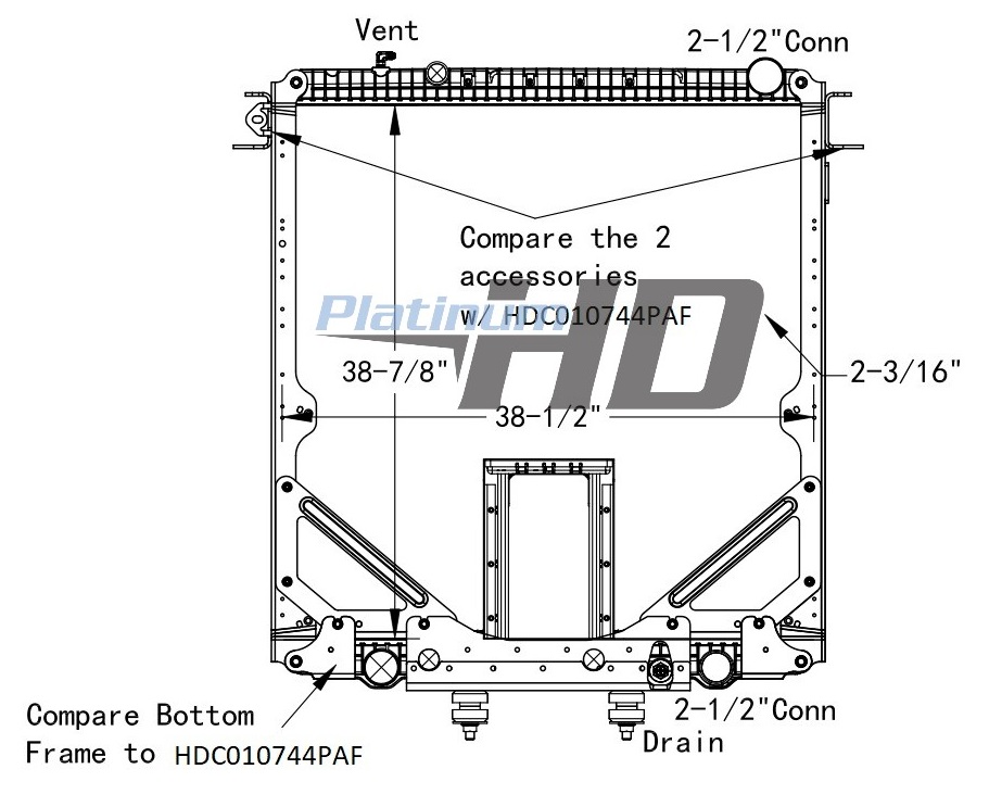 Freightliner Plastic / Aluminum Radiator (With Framework) (With PTO)