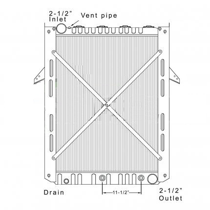 Mack-Volvo Copper / Brass Radiator (With Framework)