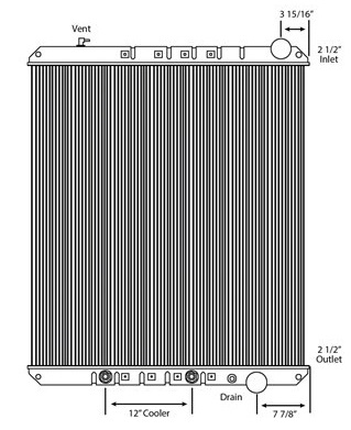 Freightliner Copper / Brass Radiator (With Oil Cooler)