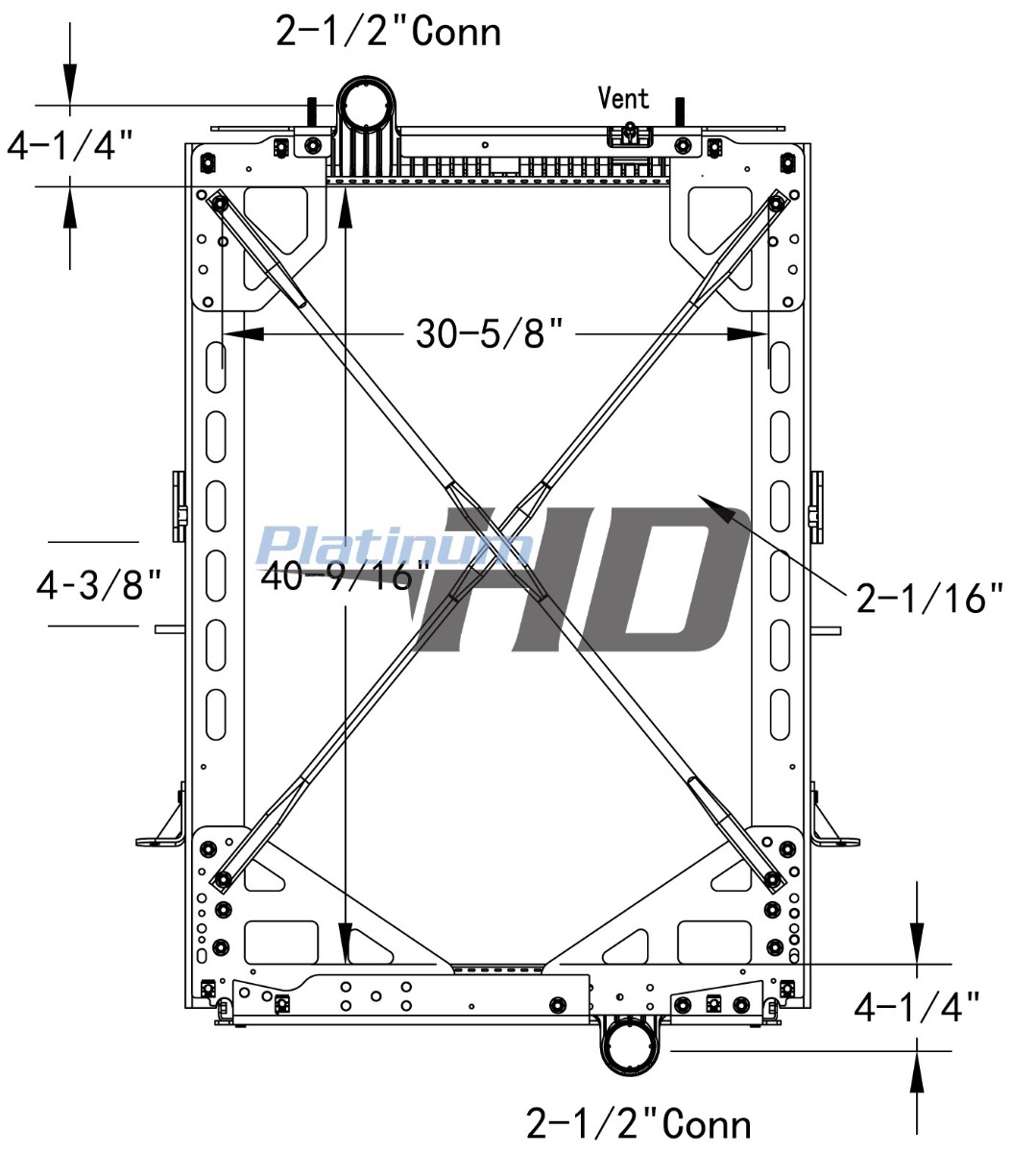 Kenworth-Peterbilt Plastic Aluminum Radiator (With Framework)