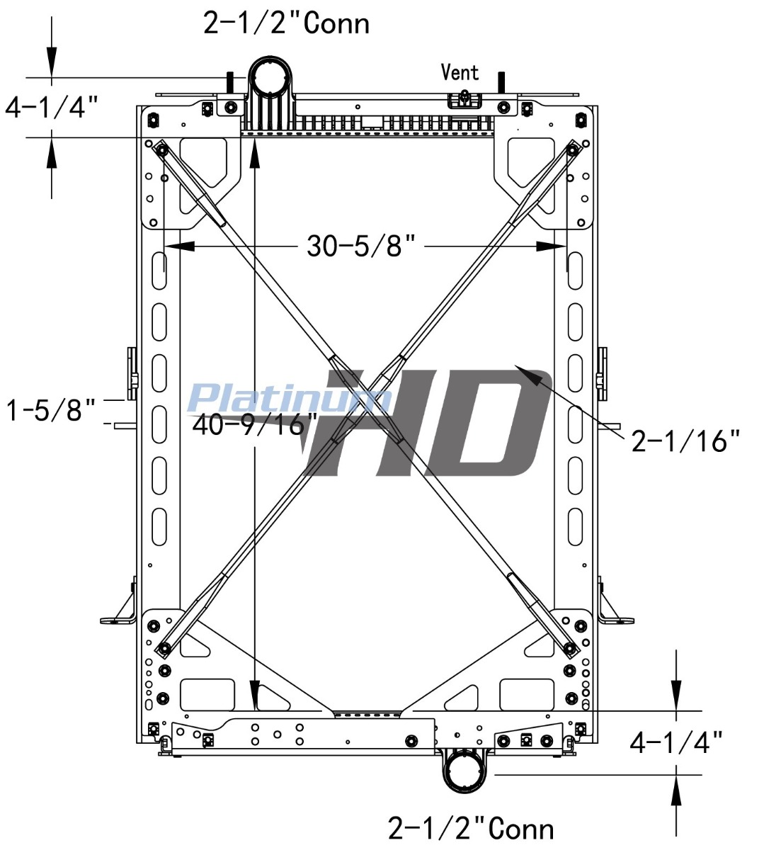 Kenworth-Peterbilt Plastic Aluminum Radiator (With Framework)