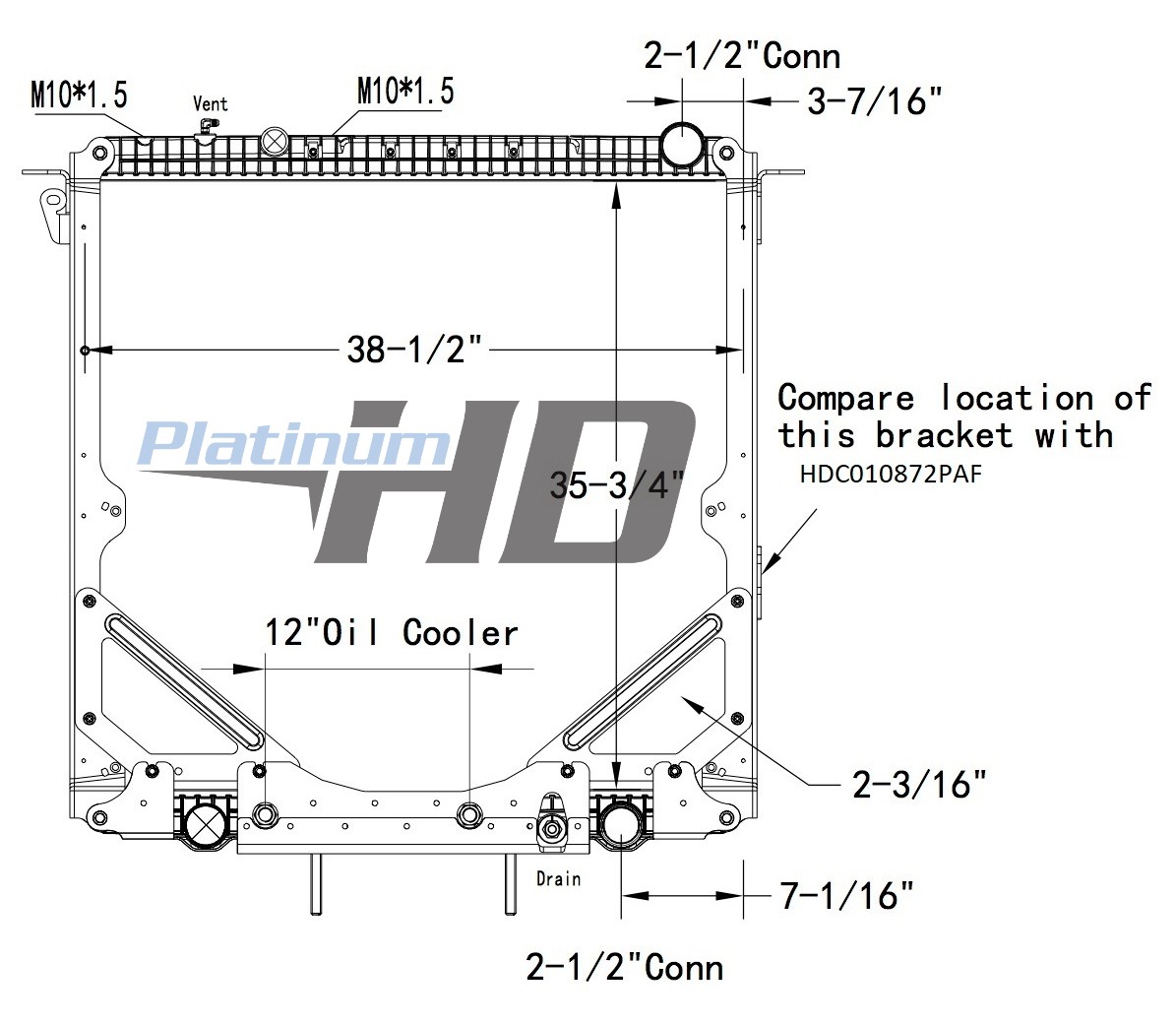 Freightliner Plastic / Aluminum Radiator (With Oil Cooler) (With Framework)