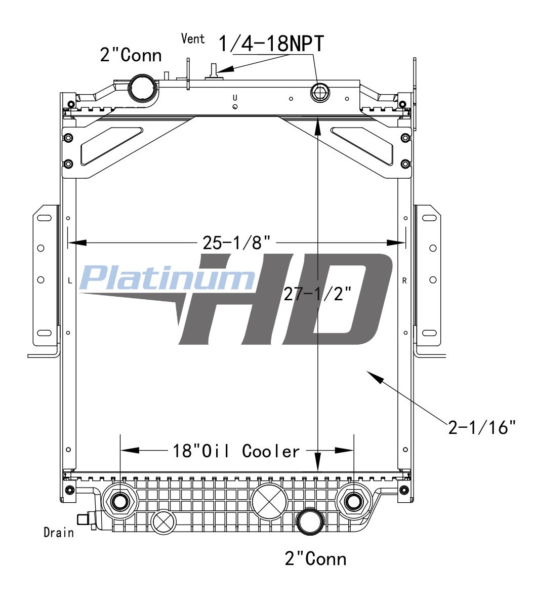 Freightliner-Thomas Bus Plastic / Aluminum Radiator (With Framework)