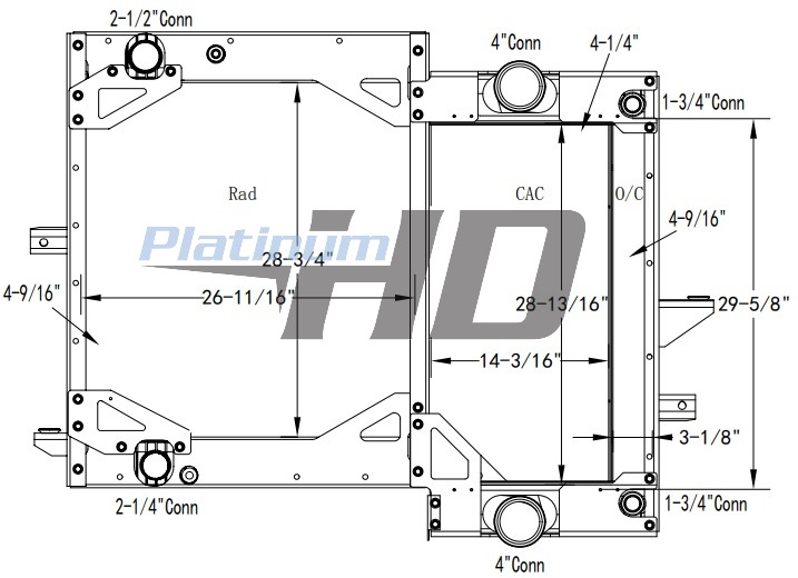 Gillig Bus Plastic / Aluminum Radiator (Cooling Module)