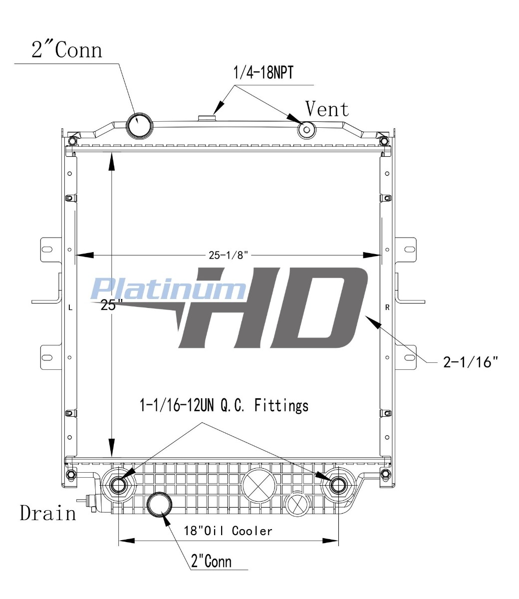 Bluebird Bus Plastic / Aluminum Radiator (With Framework)
